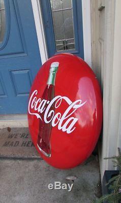 Vintage Large 36 inch Porcelain Coke Coca Cola Button Bottle Sign SO CLEAN