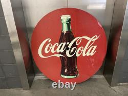 Vintage Large Coca Cola 4 Foot Flat Metal Sign