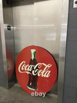 Vintage Large Coca Cola 4 Foot Flat Metal Sign