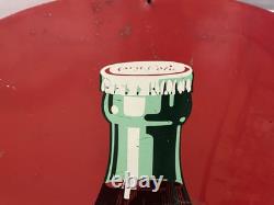 Vintage Large Coca Cola 4 Foot Flat Metal Sign
