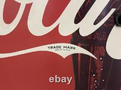 Vintage Large Coca Cola 4 Foot Flat Metal Sign
