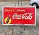 Vintage Late 1940s Pause Drink Coca Cola RARE Sun Spot Campaign Advertising Sign