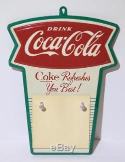 Vintage Late 1950s Early'60s Coca-Cola Metal Fishtail Calendar Holder COKE Sign