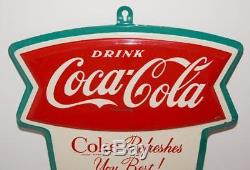 Vintage Late 1950s Early'60s Coca-Cola Metal Fishtail Calendar Holder COKE Sign