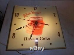 Vintage Lighted Pam clock Coca cola