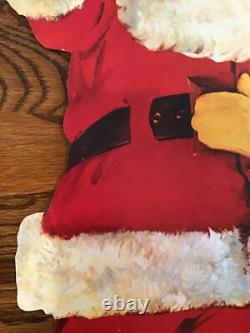 Vintage MCM Coca Cola Santa Elves Stand Up Store Display Sign Standee Easel