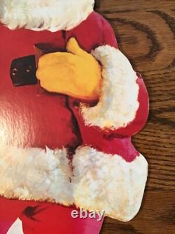 Vintage MCM Coca Cola Santa Elves Stand Up Store Display Sign Standee Easel