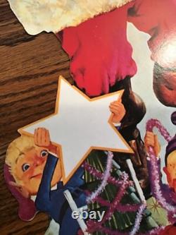 Vintage MCM Coca Cola Santa Elves Stand Up Store Display Sign Standee Easel