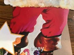 Vintage MCM Coca Cola Santa Elves Stand Up Store Display Sign Standee Easel