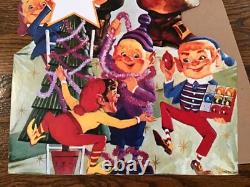 Vintage MCM Coca Cola Santa Elves Stand Up Store Display Sign Standee Easel