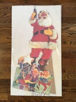 Vintage MCM Coca Cola Santa Elves Stand Up Store Display Sign Standee Easel