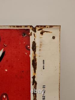 Vintage Metal Coca-Cola Double Sided Sign In Spanish 23 1/2 x 11 3/4