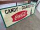 Vintage Metal Coca Cola Fishtail Sign Candy-Cigarettes Very Large 5 feet