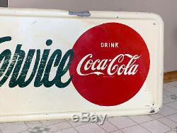 Vintage Metal Coca Cola Sign Coca Cola Foutain Service Sign 1948 Large 50x16