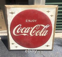 Vintage Metal Coca Cola Sign Large
