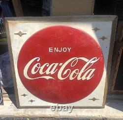 Vintage Metal Coca Cola Sign Large