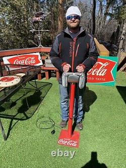 Vintage Metal Coca Cola Soda Pop Drive In Theater Speakers With Stand Coke Rare