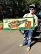 Vintage Metal rare 40 inch 7 Up soda Pop Hand and Bottle Graphic Sign Seven Up