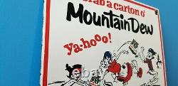 Vintage Mountain Dew Porcelain Gas Soda Coca Cola Beverage Bottles Service Sign
