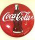 Vintage N. O. S. Coca Cola Porcelain Button Bottle Sign 24 Mint