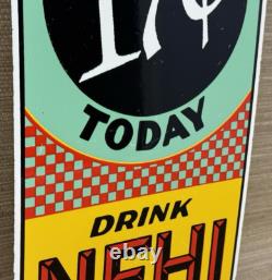 Vintage Nehi Soda Porcelain Sign Service Station Pump Plate Oil Coca Cola Pepsi