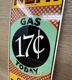 Vintage Nehi Soda Porcelain Sign Service Station Pump Plate Oil Coca Cola Pepsi