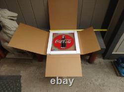 Vintage New Old Stock Coca Cola Stained Glass Bottle Window Hanging Soda Sign Bc