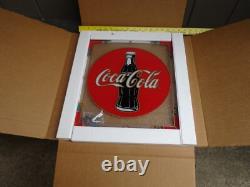 Vintage New Old Stock Coca Cola Stained Glass Bottle Window Hanging Soda Sign Bc