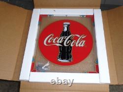 Vintage New Old Stock Coca Cola Stained Glass Bottle Window Hanging Soda Sign Bc