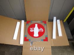 Vintage New Old Stock Coca Cola Stained Glass Bottle Window Hanging Soda Sign Bc