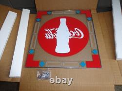 Vintage New Old Stock Coca Cola Stained Glass Bottle Window Hanging Soda Sign Bc