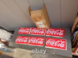 Vintage Nos Enjoy Coca Cola Stout Sign Company Case Of 6 Metal Advertising! Z501