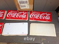 Vintage Nos Enjoy Coca Cola Stout Sign Company Case Of 6 Metal Advertising! Z501