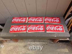 Vintage Nos Enjoy Coca Cola Stout Sign Company Case Of 6 Metal Advertising! Z501