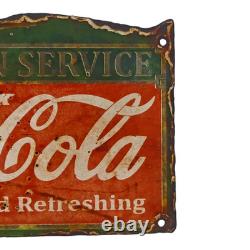 Vintage Old Antique Rare Coca Cola Adv. Embossed Porcelain Enamel Sign Board