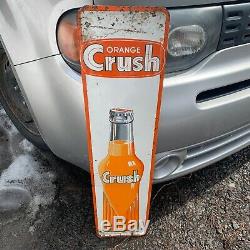 Vintage Orange Crush Sign Made In Canada Barker 1967 81/2 X 35