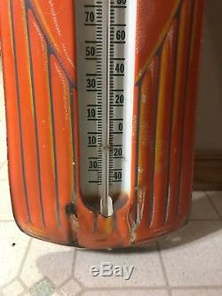Vintage Orange Crush Sign Thermometer Good Working 1940-50s Old Original