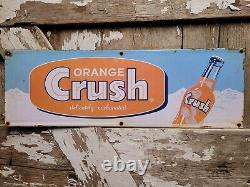 Vintage Orange Crush Sign Tin Tacker Soda Pop Drink Cola Beverage Coke Oil Gas