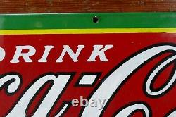 Vintage Original 1930's Coca Cola Soda Pop 30 Porcelain Metal Advertising Sign