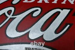 Vintage Original 1930's Coca Cola Soda Pop 30 Porcelain Metal Advertising Sign