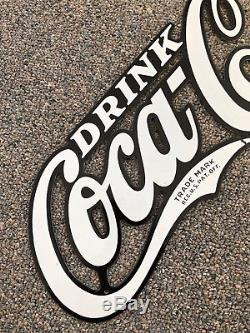 Vintage Original 1930s Die-cut Porcelain Coke Sign (Went On Cooler)