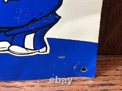 Vintage Original 1940 Pepsi Pete 5¢ Cola Cops Police Litho Embossed Tin Sign