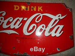 Vintage Original 1941 Porcelain COCA COLA Coke SODA POP Advertising SIGN