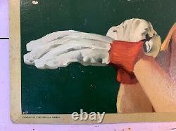 Vintage Original 1943 Coca-Cola Litho Cardboard Sign Ad Large Face Your Job RARE