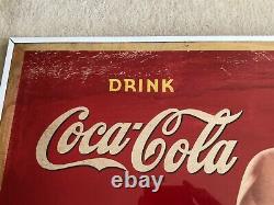 Vintage, Original, 1944 Coca Cola Cardboard Sign, Large, WWII era, Our GI Joes