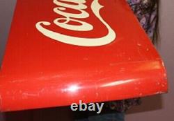 Vintage Original 1948 Coca Cola Soda Pop 44 Metal Sled Curved Ends Sign