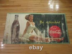 Vintage Original 1949 Coca Cola Coke BE REFRESHED Cardboard Sign