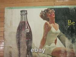 Vintage Original 1949 Coca Cola Coke BE REFRESHED Cardboard Sign