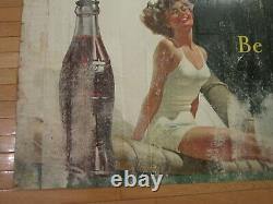 Vintage Original 1949 Coca Cola Coke BE REFRESHED Cardboard Sign