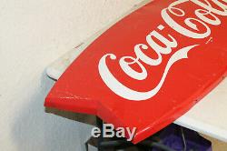 Vintage Original 1950's 1960's Coca Cola Fishtail Gas Station 42 Metal Sign